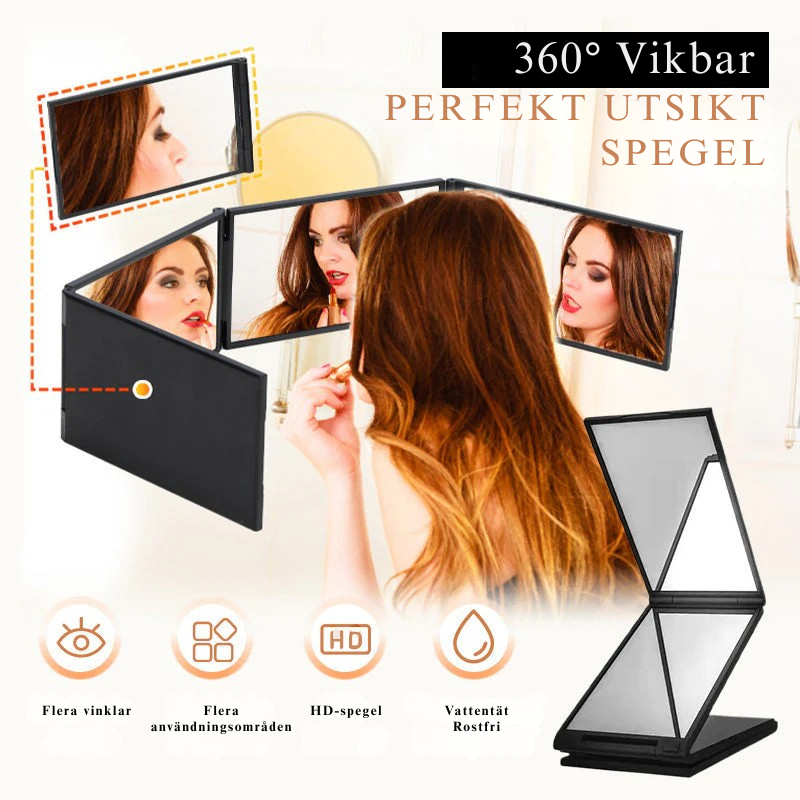 💥360° FÄLLBAR SPEGEL FÖR SJÄLVSKÄRNING OCH SMINKNING - BAKSIDA TILLGÄNGLIG