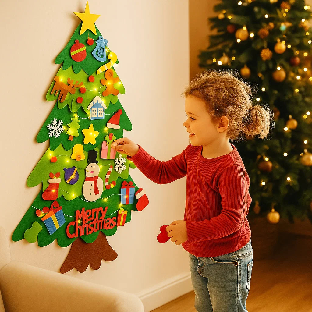 Barnens egen julgran i filt | Dekorera, lek och skapa julstämning!