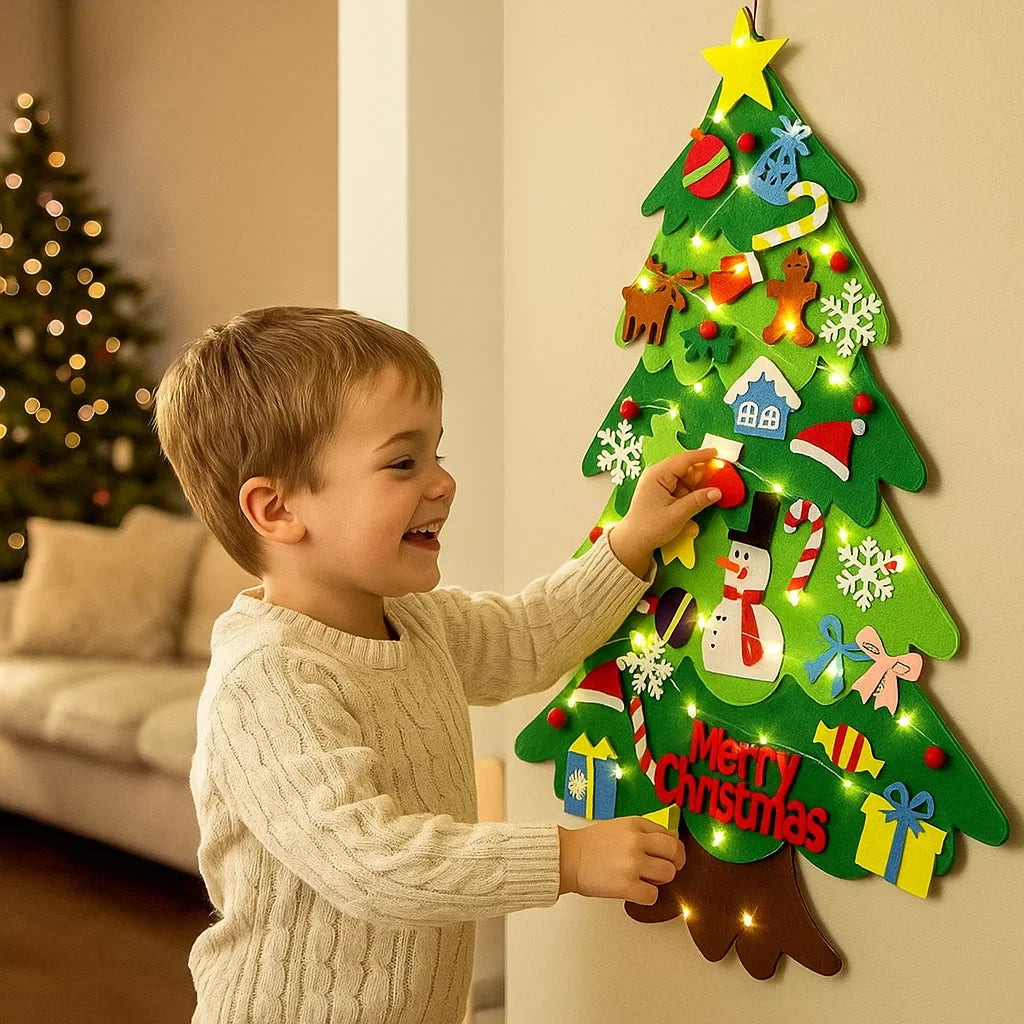 Barnens egen julgran i filt | Dekorera, lek och skapa julstämning!