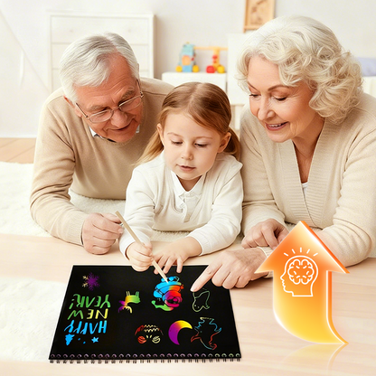 RegnbågsKonst™ | Regnbågens magiska skrappapper med träpen