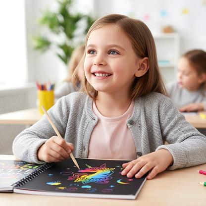 RegnbågsKonst™ | Regnbågens magiska skrappapper med träpen