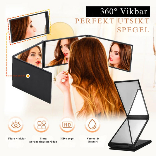 💥360° FÄLLBAR SPEGEL FÖR SJÄLVSKÄRNING OCH SMINKNING - BAKSIDA TILLGÄNGLIG